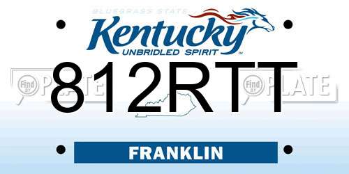 812RTT Kentucky License Plate
