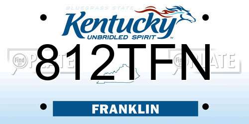 812TFN Kentucky License Plate
