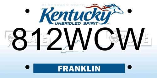 812WCW Kentucky License Plate