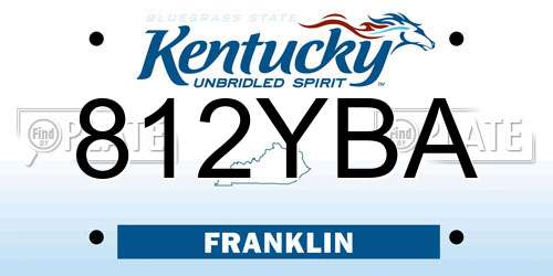 812YBA Kentucky License Plate