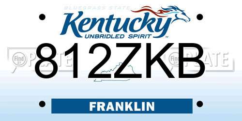 812ZKB Kentucky License Plate