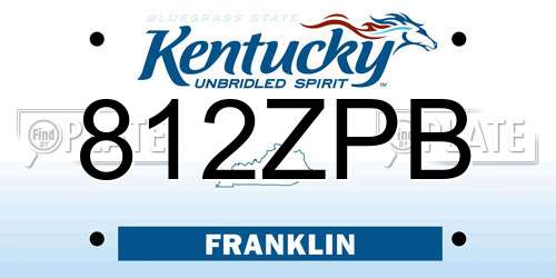 812ZPB Kentucky License Plate
