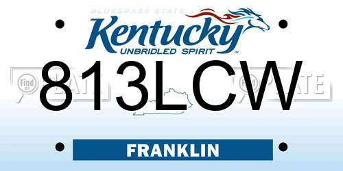 813LCW Kentucky License Plate