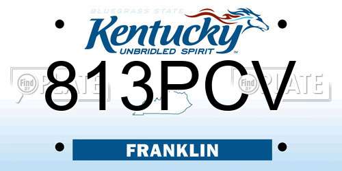 813PCV Kentucky License Plate