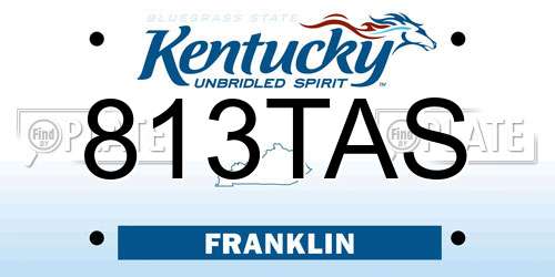 813TAS Kentucky License Plate