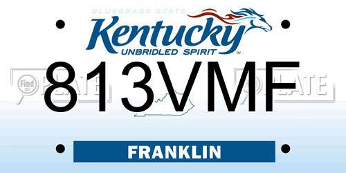 813VMF Kentucky License Plate