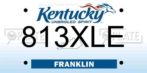 813XLE Kentucky License Plate