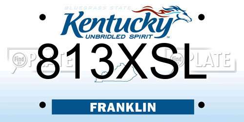 813XSL Kentucky License Plate