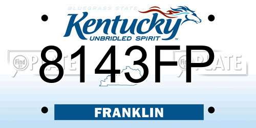 8143FP Kentucky License Plate
