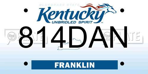 814DAN Kentucky License Plate