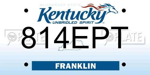 814EPT Kentucky License Plate
