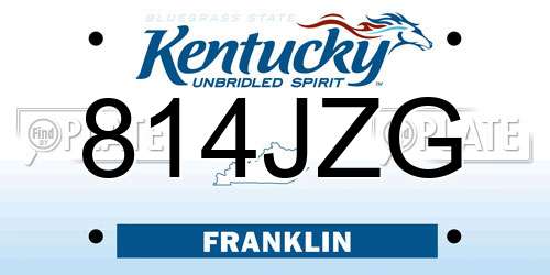 814JZG Kentucky License Plate