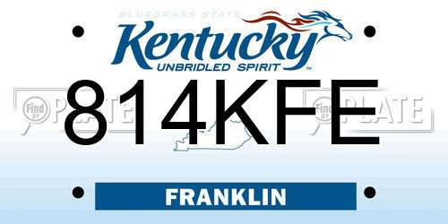 814KFE Kentucky License Plate