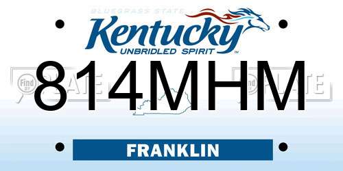 814MHM Kentucky License Plate