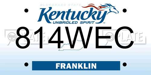 814WEC Kentucky License Plate