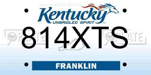 814XTS Kentucky License Plate