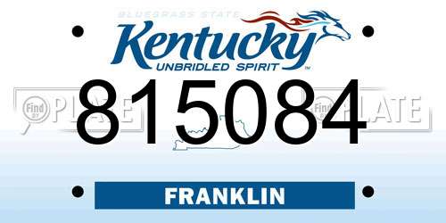 815084 Kentucky License Plate