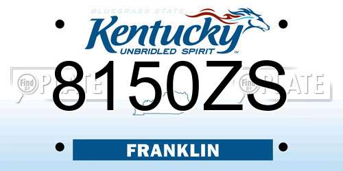 8150ZS Kentucky License Plate