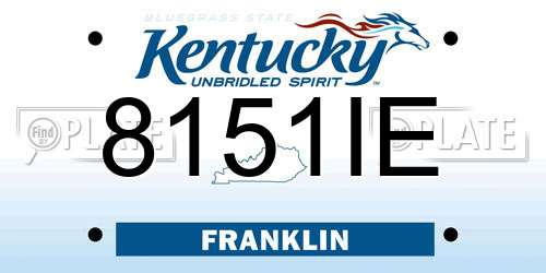 8151IE Kentucky License Plate