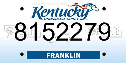 8152279 Kentucky License Plate