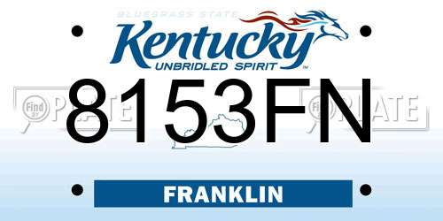 8153FN Kentucky License Plate