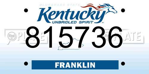 815736 Kentucky License Plate