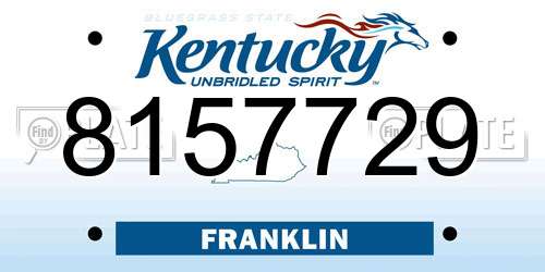 8157729 Kentucky License Plate