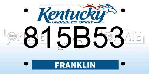 815B53 Kentucky License Plate