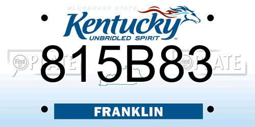 815B83 Kentucky License Plate