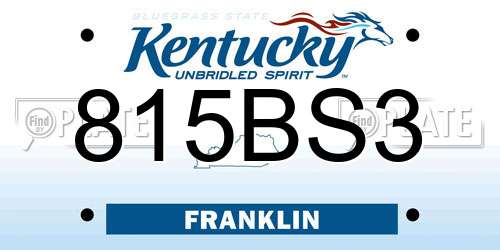 815BS3 Kentucky License Plate