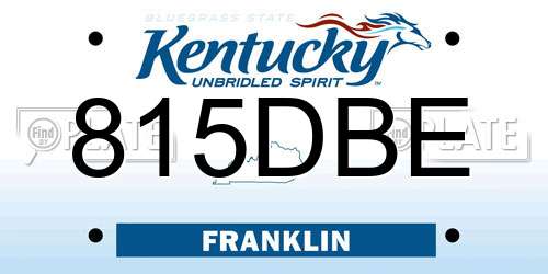 815DBE Kentucky License Plate