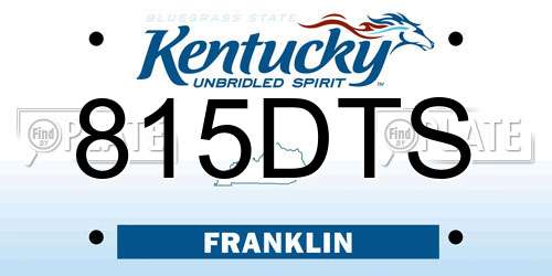 815DTS Kentucky License Plate