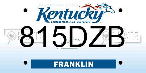 815DZB Kentucky License Plate