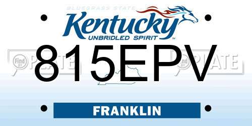 815EPV Kentucky License Plate