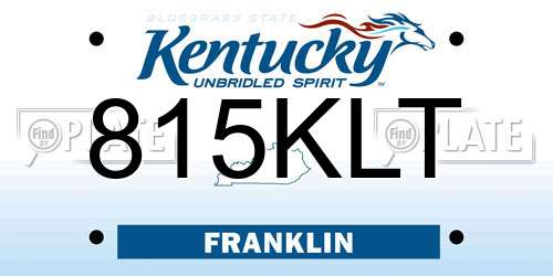 815KLT Kentucky License Plate