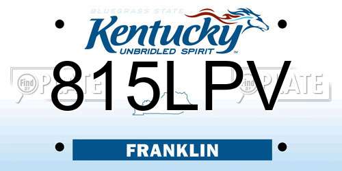 815LPV Kentucky License Plate