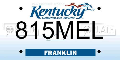 815MEL Kentucky License Plate
