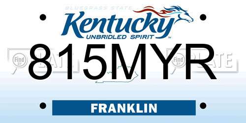 815MYR Kentucky License Plate