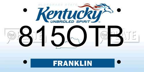 815OTB Kentucky License Plate