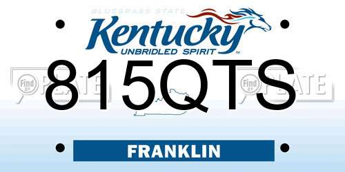 815QTS Kentucky License Plate