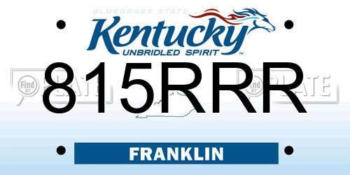 815RRR Kentucky License Plate