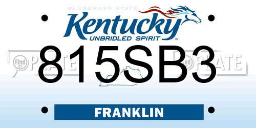 815SB3 Kentucky License Plate
