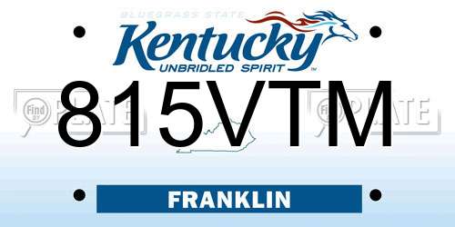 815VTM Kentucky License Plate
