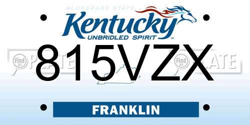 815VZX Kentucky License Plate