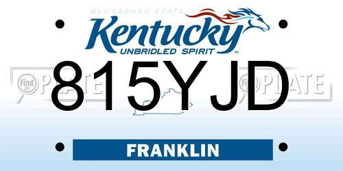 815YJD Kentucky License Plate