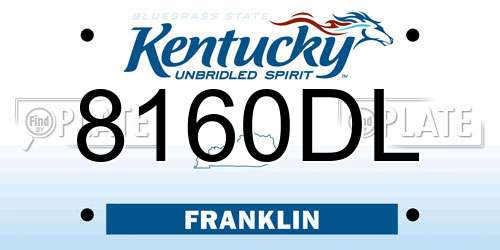 8160DL Kentucky License Plate