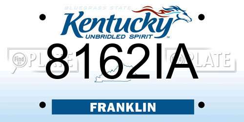 8162IA Kentucky License Plate