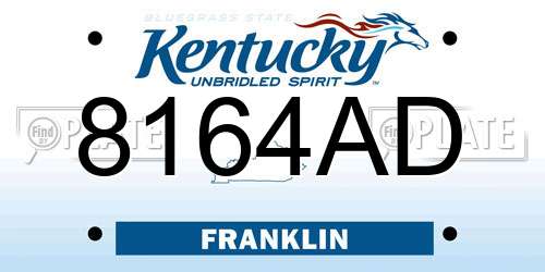 8164AD Kentucky License Plate