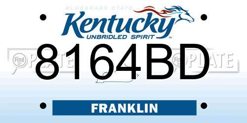 8164BD Kentucky License Plate