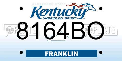 8164BO Kentucky License Plate
